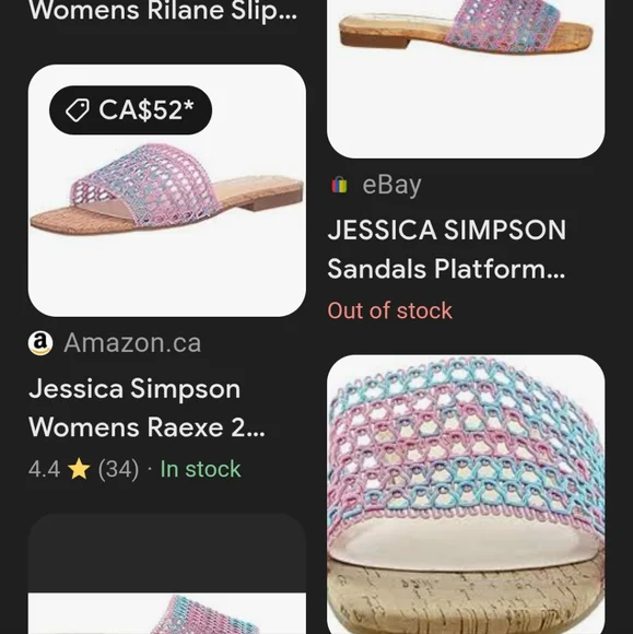 Jessica Simpson Pink and Blue Slide Sandals - Picture 5 of 8